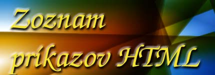 Zoznam prikazov HTML